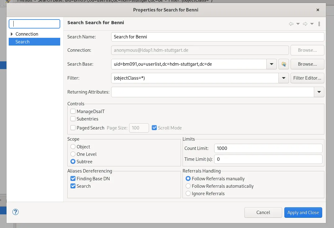 Ldap-filter-by-search